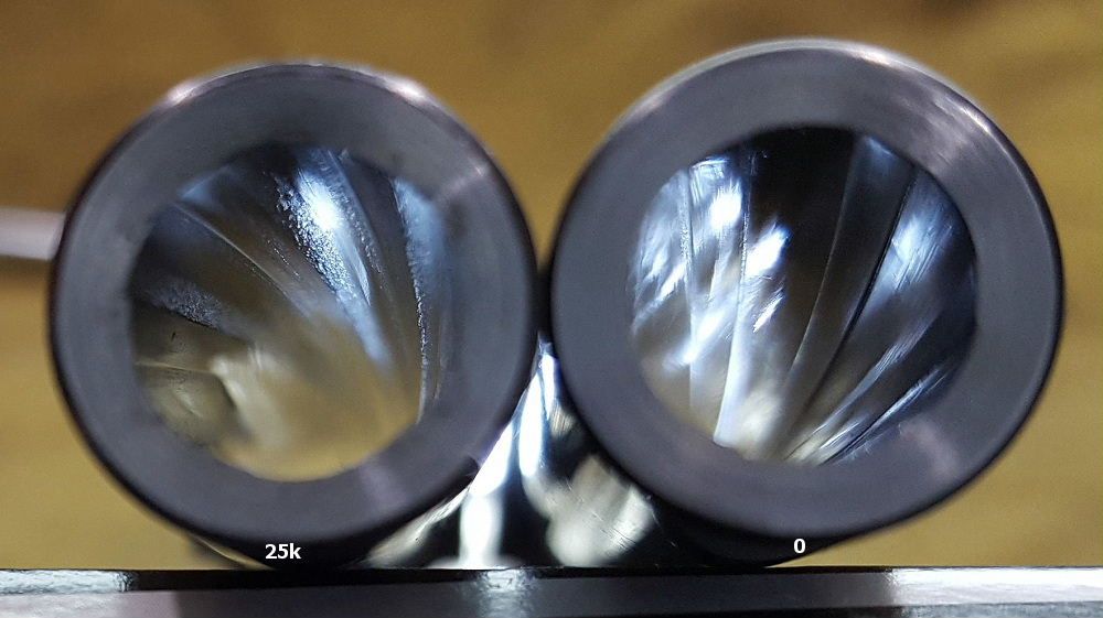 Well used barrel vs. mint barrel.........and the sad story of cracked